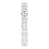 10K Gold Round Natural Diamond Shared-Prong Eternity Band – 2.75 mm Stones - White Gold - view 4
