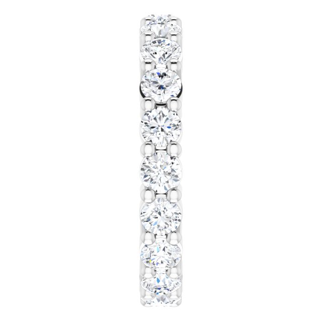10K Gold Round Natural Diamond Shared-Prong Eternity Band – 2.75 mm Stones - White Gold - view 4