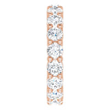 10K Gold Round Natural Diamond Shared-Prong Eternity Band – 3.2 mm Stones - Rose Gold - view 4