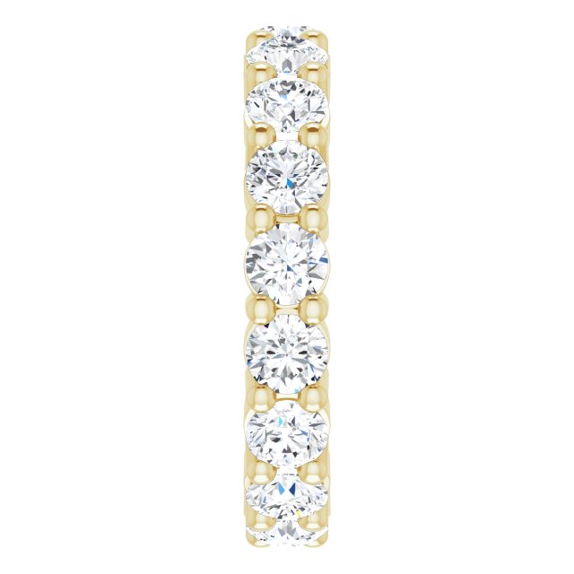 10K Gold Round Natural Diamond Shared-Prong Eternity Band – 3.2 mm Stones - Yellow Gold - view 4