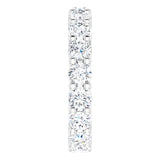 10K Gold Round Lab-Grown Diamond Shared-Prong Eternity Band – 3.2 mm Stones - White Gold - view 4