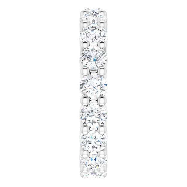 10K Gold Round Natural Diamond Shared-Prong Eternity Band – 3.2 mm Stones - White Gold - view 4