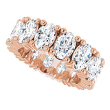 10K Gold Oval Lab-Grown Diamond Shared-Prong Eternity Band – 6x4 mm Stones - Rose Gold - view 5