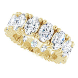 10K Gold Oval Lab-Grown Diamond Shared-Prong Eternity Band – 6x4 mm Stones - Yellow Gold - view 5