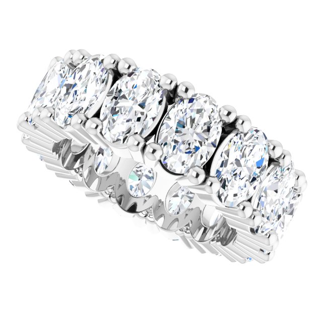 Platinum Oval Natural Diamond Shared-Prong Eternity Band – 6x4 mm Stones - view 5