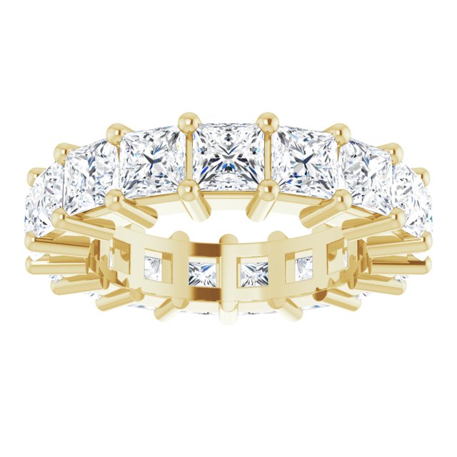 10K Gold Square Lab-Grown Diamond Shared-Prong Eternity Band – 3.5x3.5 mm Stones - Yellow Gold - view 3