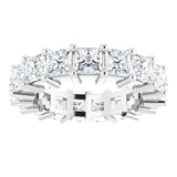 10K Gold Square Natural Diamond Shared-Prong Eternity Band – 3.5x3.5 mm Stones - White Gold - view 3