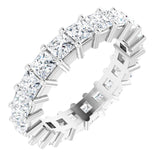 10K Gold Square Lab-Grown Diamond Shared-Prong Eternity Band – 2.75x2.75 mm Stones - White Gold