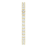 10K Gold Round Natural Diamond Shared-Prong Eternity Band – 1.3 mm Stones - Yellow Gold - view 4