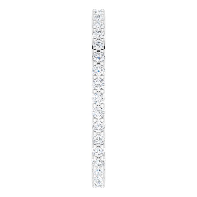 10K Gold Round Lab-Grown Diamond Shared-Prong Eternity Band – 1.3 mm Stones - White Gold - view 4