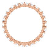 10K Gold Round Lab-Grown Diamond Shared-Prong Eternity Band – 2 mm Stones - Rose Gold - view 2