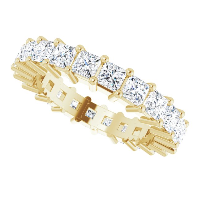 10K Gold Square Lab-Grown Diamond Shared-Prong Eternity Band – 2.5x2.5 mm Stones - Yellow Gold - view 5