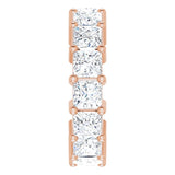 10K Gold Square Lab-Grown Diamond Shared-Prong Eternity Band – 4x4 mm Stones - Rose Gold - view 4