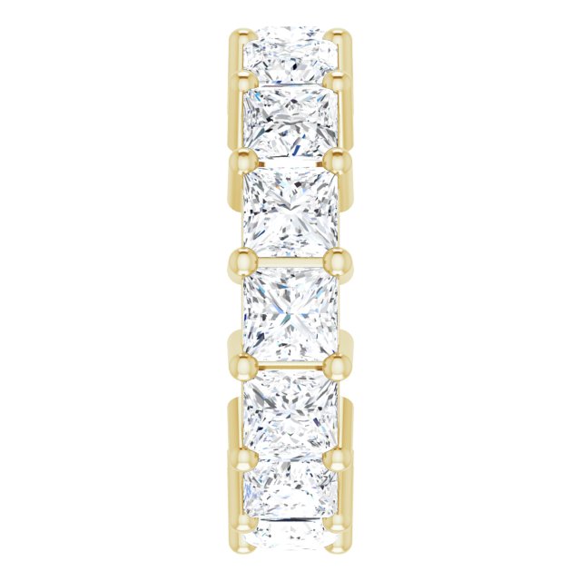 10K Gold Square Lab-Grown Diamond Shared-Prong Eternity Band – 4x4 mm Stones - Yellow Gold - view 4