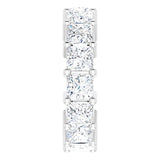 10K Gold Square Natural Diamond Shared-Prong Eternity Band – 4x4 mm Stones - White Gold - view 4