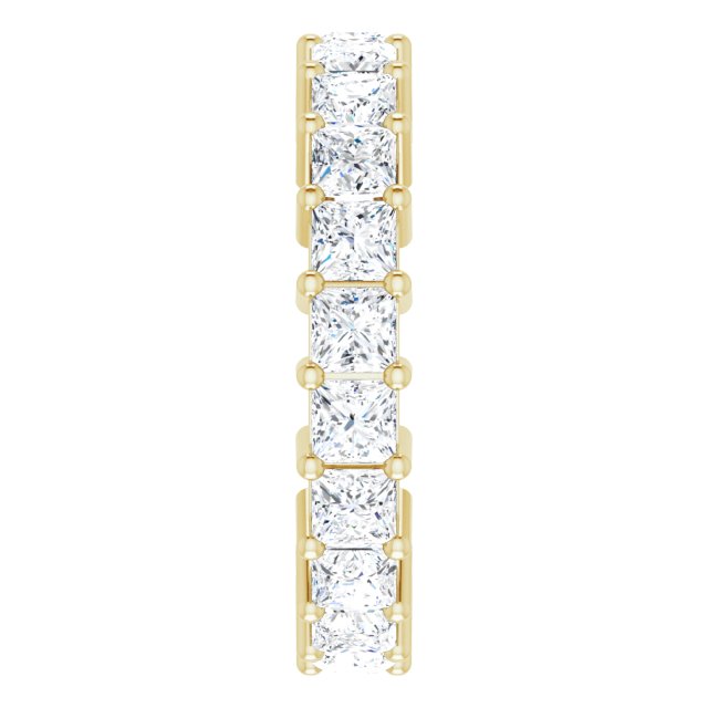 10K Gold Square Lab-Grown Diamond Shared-Prong Eternity Band – 2.75x2.75 mm Stones - Yellow Gold - view 4