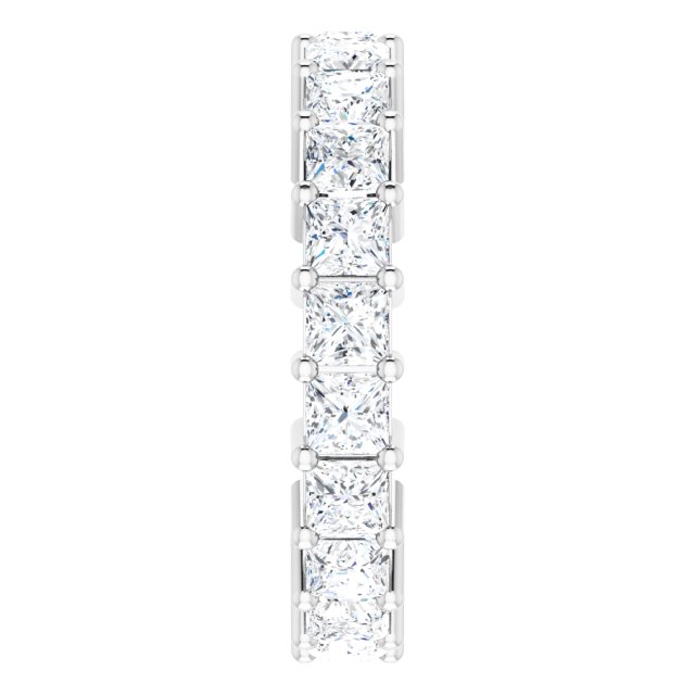 10K Gold Square Lab-Grown Diamond Shared-Prong Eternity Band – 2.75x2.75 mm Stones - White Gold - view 4