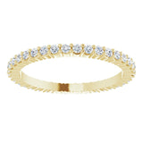 10K Gold Round Natural Diamond Shared-Prong Eternity Band – 1.3 mm Stones - Yellow Gold - view 3
