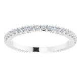 10K Gold Round Lab-Grown Diamond Shared-Prong Eternity Band – 1.3 mm Stones - White Gold - view 3