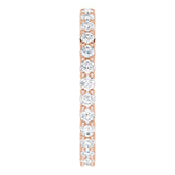 10K Gold Round Lab-Grown Diamond Shared-Prong Eternity Band – 1.75 mm Stones - Rose Gold - view 4
