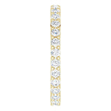 10K Gold Round Lab-Grown Diamond Shared-Prong Eternity Band – 1.75 mm Stones - Yellow Gold - view 4