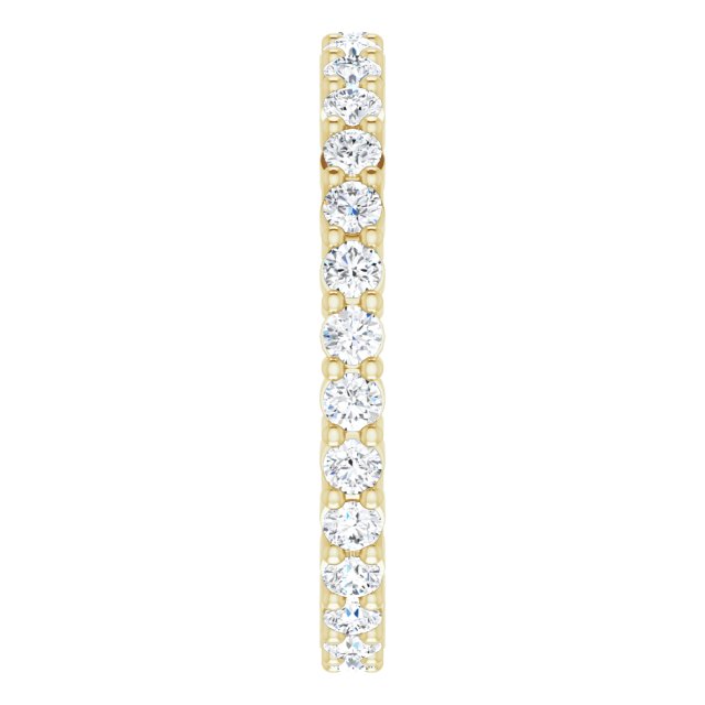 10K Gold Round Lab-Grown Diamond Shared-Prong Eternity Band – 1.75 mm Stones - Yellow Gold - view 4