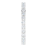10K Gold Round Lab-Grown Diamond Shared-Prong Eternity Band – 1.75 mm Stones - White Gold - view 4