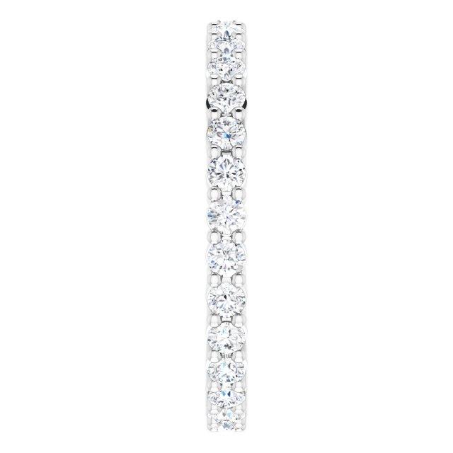 10K Gold Round Lab-Grown Diamond Shared-Prong Eternity Band – 1.75 mm Stones - White Gold - view 4