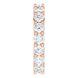 10K Gold Round Lab-Grown Diamond Shared-Prong Eternity Band – 3 mm Stones - Rose Gold - view 4