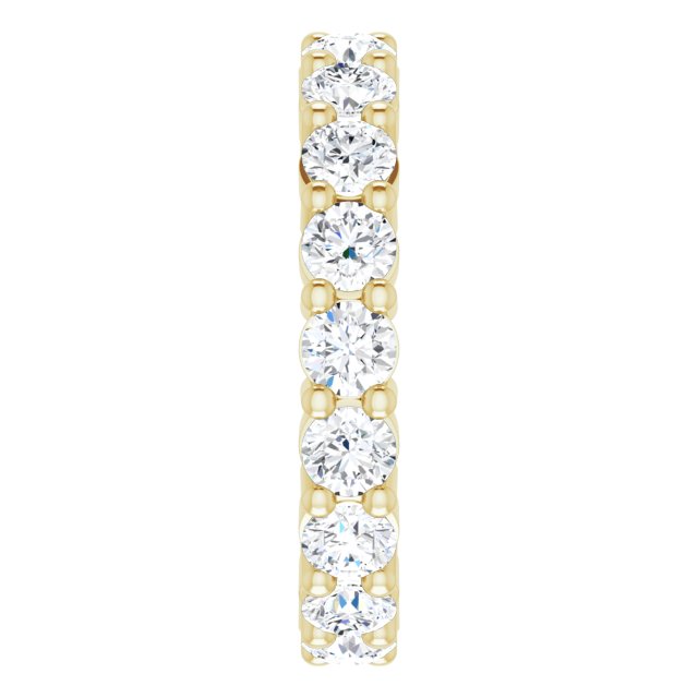 10K Gold Round Lab-Grown Diamond Shared-Prong Eternity Band – 3 mm Stones - Yellow Gold - view 4