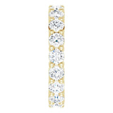 10K Gold Round Natural Diamond Shared-Prong Eternity Band – 3 mm Stones - Yellow Gold - view 4