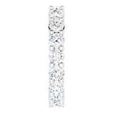 10K Gold Round Lab-Grown Diamond Shared-Prong Eternity Band – 3 mm Stones - White Gold - view 4