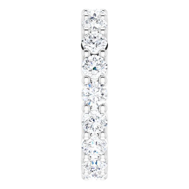 10K Gold Round Lab-Grown Diamond Shared-Prong Eternity Band – 3 mm Stones - White Gold - view 4