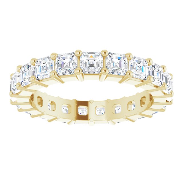 14K Gold Asscher Lab-Grown Diamond Shared-Prong Eternity Band – 2.6x2.6 mm Stones - Yellow Gold - view 3