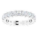 Platinum Asscher Lab-Grown Diamond Shared-Prong Eternity Band – 2.6x2.6 mm Stones - view 3