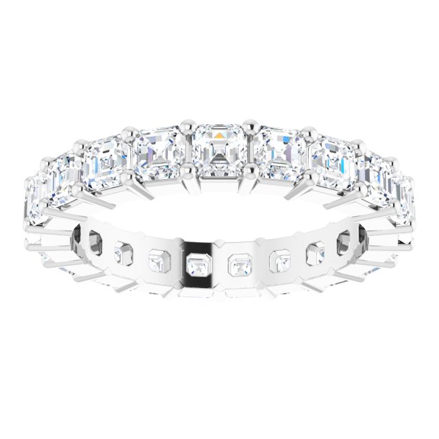 Platinum Asscher Lab-Grown Diamond Shared-Prong Eternity Band – 2.6x2.6 mm Stones - view 3