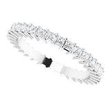 10K Gold Square Natural Diamond Shared-Prong Eternity Band – 1.5x1.5 mm Stones - White Gold - view 5