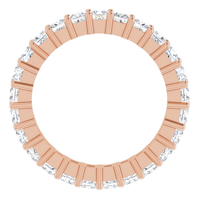 10K Gold Square Lab-Grown Diamond Shared-Prong Eternity Band – 2.25x2.25 mm Stones - Rose Gold - view 2