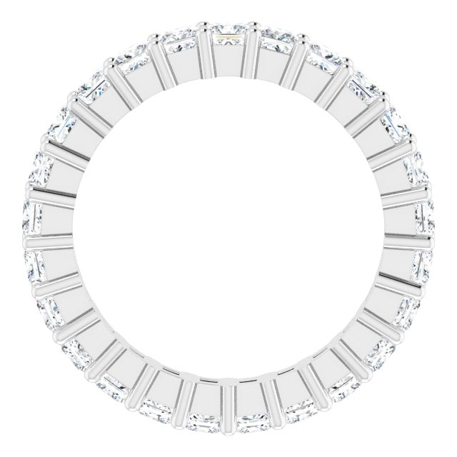 10K Gold Square Lab-Grown Diamond Shared-Prong Eternity Band – 2.25x2.25 mm Stones - White Gold - view 2