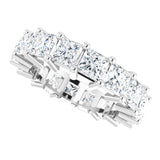 10K Gold Square Natural Diamond Shared-Prong Eternity Band – 3.75x3.75 mm Stones - White Gold - view 5