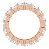 10K Gold Square Natural Diamond Shared-Prong Eternity Band – 3.25x3.25 mm Stones - Rose Gold - view 2