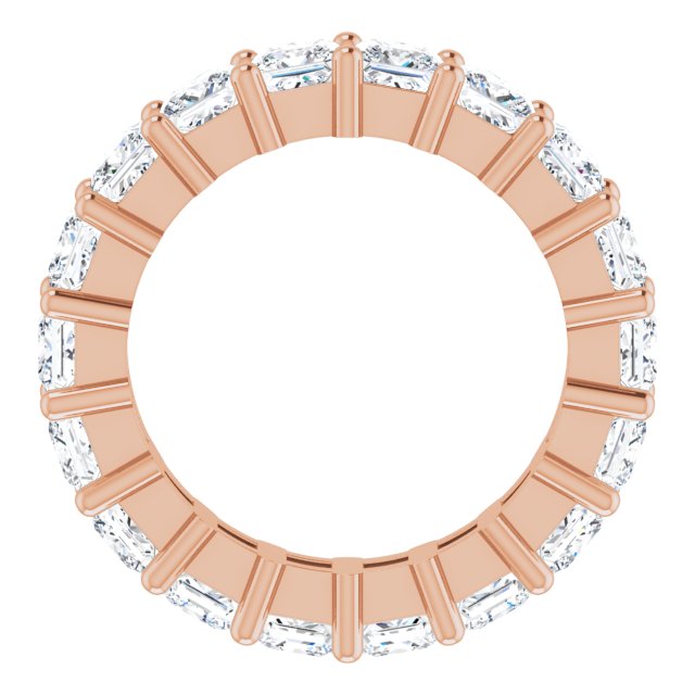 10K Gold Square Natural Diamond Shared-Prong Eternity Band – 3.25x3.25 mm Stones - Rose Gold - view 2