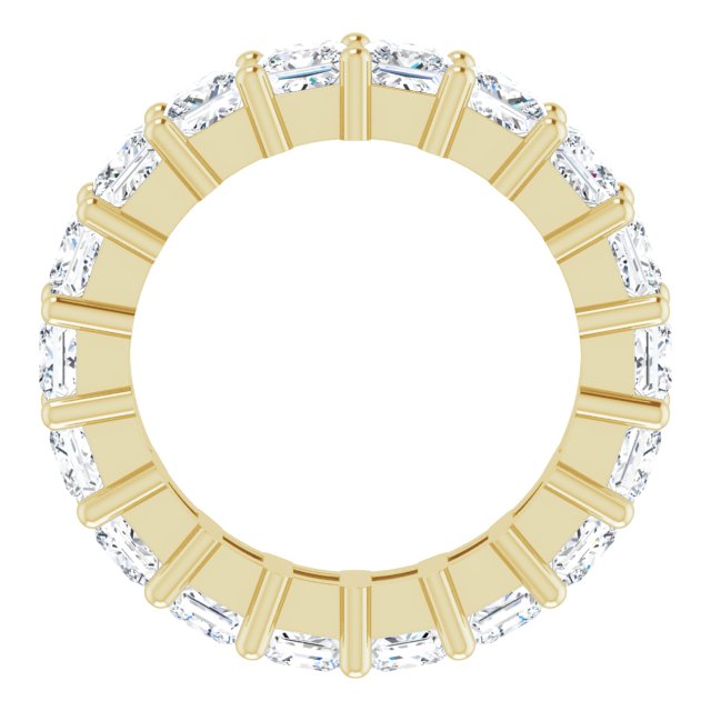 10K Gold Square Natural Diamond Shared-Prong Eternity Band – 3.25x3.25 mm Stones - Yellow Gold - view 2