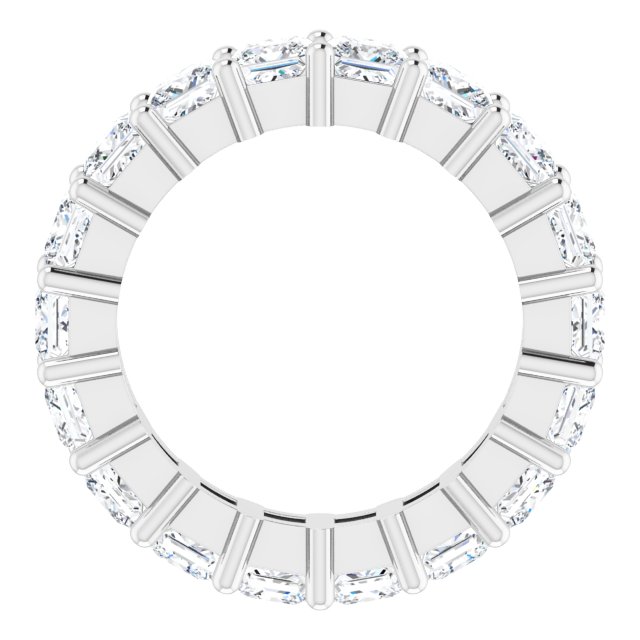 10K Gold Square Lab-Grown Diamond Shared-Prong Eternity Band – 3.25x3.25 mm Stones - White Gold - view 2