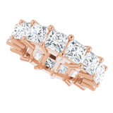 10K Gold Square Lab-Grown Diamond Shared-Prong Eternity Band – 4x4 mm Stones - Rose Gold - view 5