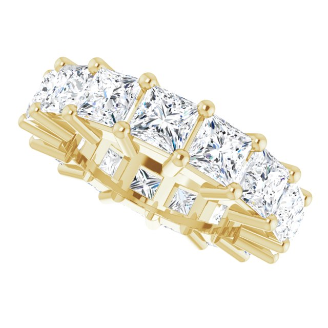 10K Gold Square Lab-Grown Diamond Shared-Prong Eternity Band – 4x4 mm Stones - Yellow Gold - view 5