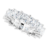 10K Gold Square Lab-Grown Diamond Shared-Prong Eternity Band – 4x4 mm Stones - White Gold - view 5