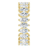 14K Gold Marquise Natural Diamond Shared-Prong Eternity Band – 4.25x2.25 mm Stones - Yellow Gold - view 4