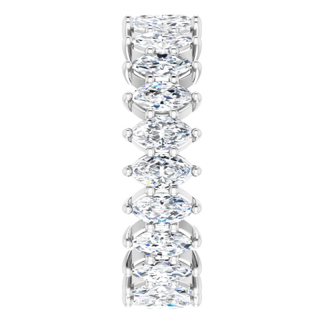 Platinum Marquise Lab-Grown Diamond Shared-Prong Eternity Band – 4.25x2.25 mm Stones - view 4