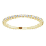 10K Gold Round Natural Diamond Shared-Prong Eternity Band – 1 mm Stones - Yellow Gold - view 3